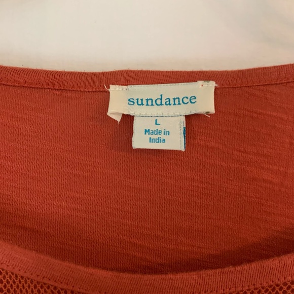 Sundance burnt orange 'Eden Lace Long Sleeve Top' - Picture 3 of 9